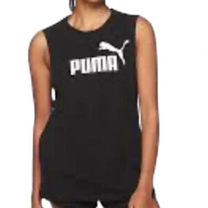 Puma black white logo  tank top Sz M